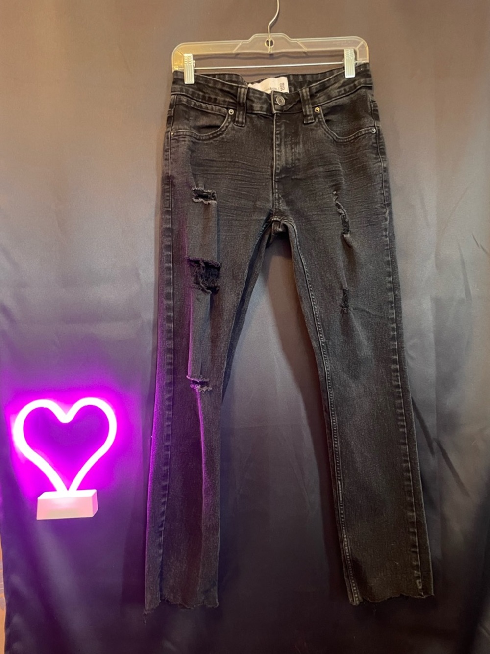 Paper Denim & Cloth Black Distressed Skinny Jeans cropped skinny modern edgy